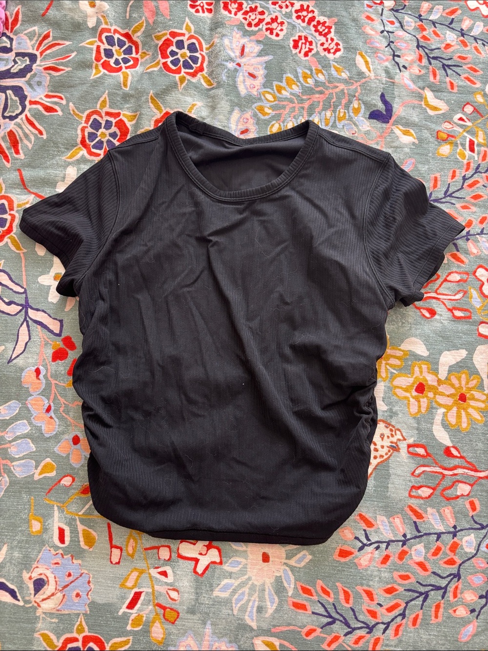 lululemon athletica Black Ribbed All it Takes  Short Sleeve Tee